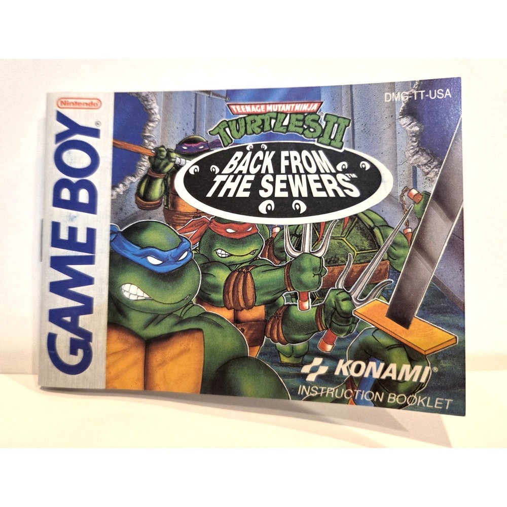 Game Boy Manual for Authentic Teenage Mutant Ninja Turtles Back From the Sewers